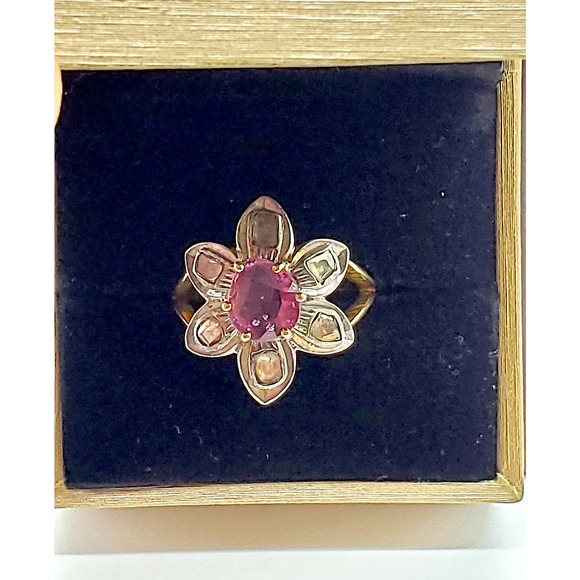 14kt Yellow Gold and Uncut Diamond Ring - Picture 6 of 6